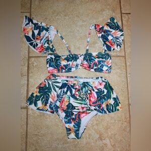 SHEIN Floral 3pc Bikini set SIZE LARGE